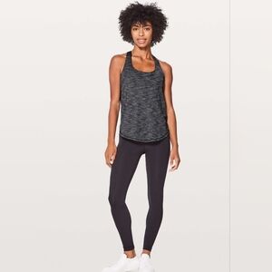 Lululemon Athletica Free To Be Serene (2-N-1) Heathered Black Tank Top- C/D Cup